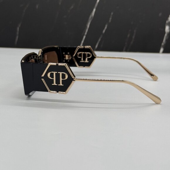 NEW SPP119M 700G PHILIPP PLEIN ROSE VENUS SHINY BLACK `MEN SUNGLASSES - Picture 9 of 12